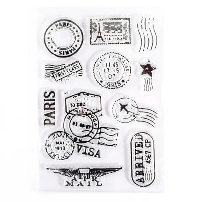 JIANWU Minimalist Black White Transparent Stamp Creative Retro Scrapbooking Journal Decoration Silicone Seal Stationery Supplies