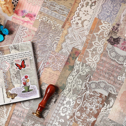 30 pcs/pack Lace lace material paper Diy Diary Album Decorative Literature Art Scrapbooking material junk journal supplies