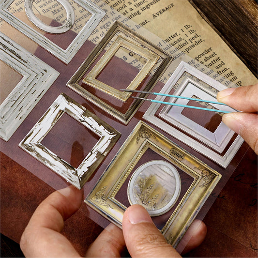 2pcs 3D Stereoscopic Die cut Stickers Bronze Museum Theme Decorative handmade Scrapbooking Material Diary Album Craft Supplies