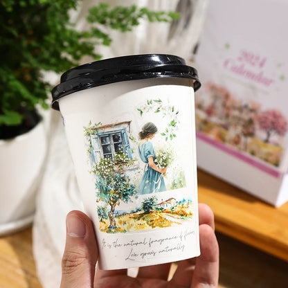 JIANQI 5 pcs PET Stickers Beautiful scenery Creative Waterproof Adhesive DIY Hand Made Collage Junk Journal Scrapbook Supplies