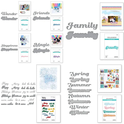 Decoration Multiple Word 2025 NEW Cutting Dies Scrapbook Diary Decoration Stencil Embossing Template DIY Greeting Card Handmade