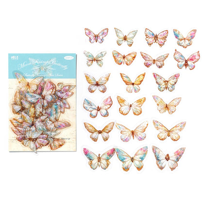 JIANQI 40pcs/pack PET Butterfly Stickers DIY Scrapbooking Collage Junk Journal Planner Decorative Materials Sticker Stationery