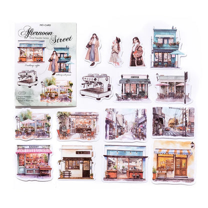 JIANQI 30 sheets Travel scenery Themed DIY Decorative Stickers Pack Decorative Stickers For Scrapbook Label Diary Album Planner