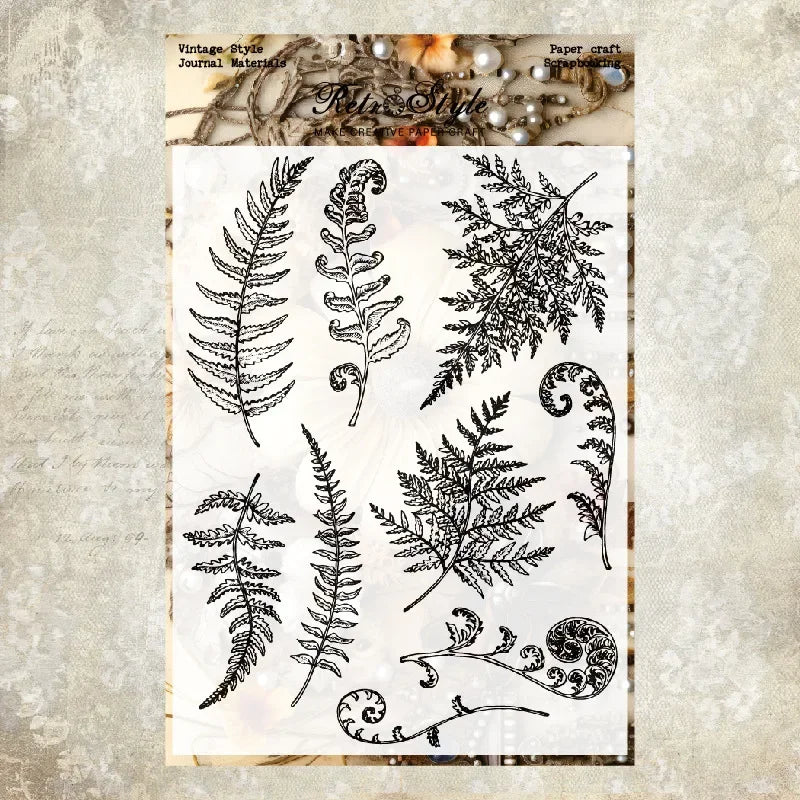 JIANWU Vintage Plant Landscaping Material Collage Transparent Silicone Stamp Creative DIY Journal Student Supplies Stationery