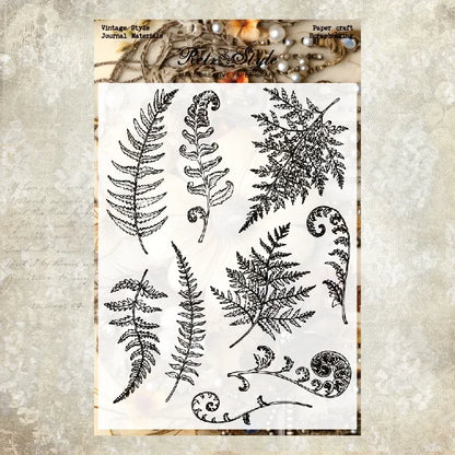 JIANWU Vintage Plant Landscaping Material Collage Transparent Silicone Stamp Creative DIY Journal Student Supplies Stationery