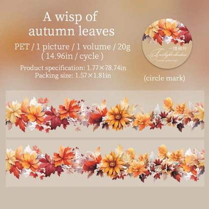 JIANQI 45mm*2m Transparent PET Floral Tapes DIY Scrapbooking Decor Photo Album Collage Journalling Materials Aesthetics Tapes