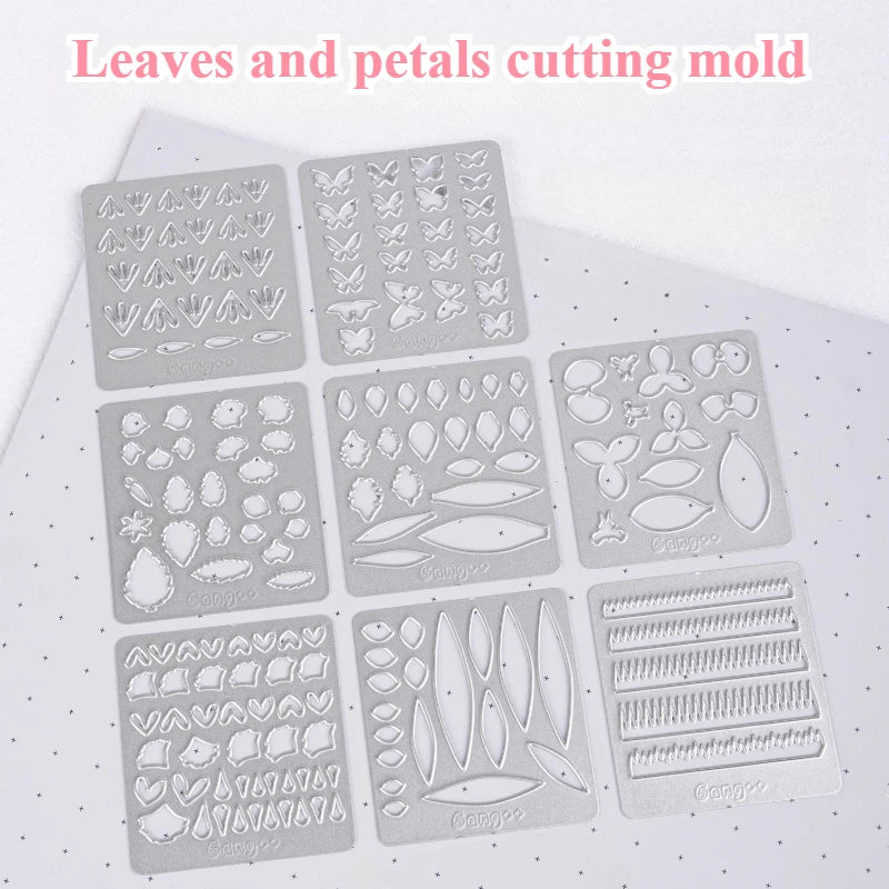Ultra-light Clay Simulation Plant and Flower Leaves and Petals Shapes Carbon Steel Cutting Mold DIY Doll Decoration Making Tools