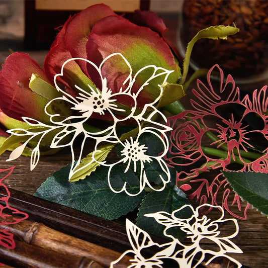 JIANQI 15 pcs Diy Scrapbooking paper Lace Decoration paper Hollow Card Collage material lomo cards DIY hand made craft paper