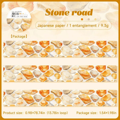 JIANWU 25mm*200cm Wandering on The Road Series Vintage Landscaping Washi Tape Creative DIY Journal Collage Stationery