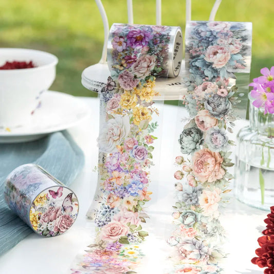 50mm*2m PET Natural Plant Flowers tape Sticker Decorative collage Adhesive Diy Scrapbooking hand made Masking tape