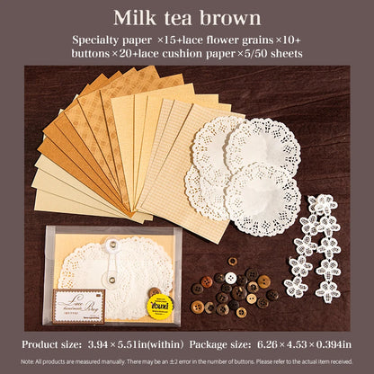 JIANQI 50 pcs Scrapbook Set Stickers and Decorative paper mixture Diy Scrapbooking Diary Album Collage material Craft Supplies
