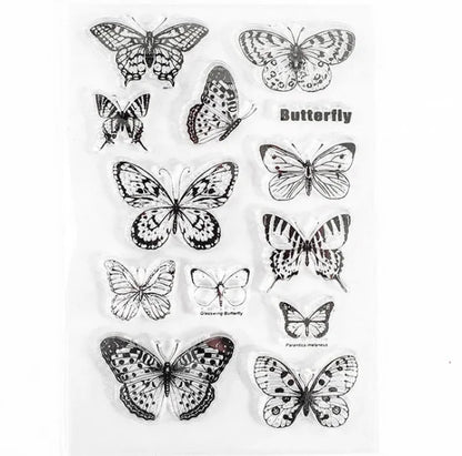 JIANWU Minimalist Black White Transparent Stamp Creative Retro Scrapbooking Journal Decoration Silicone Seal Stationery Supplies