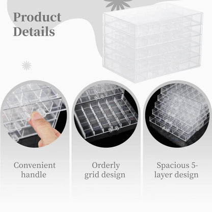 Earring Storage Box Organizer Acrylic Jewelry Storage Box Holder With 5 Drawers Transparent Jewelry Display Stand Earring Box