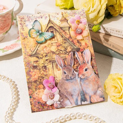 JIANQI 30pcs Vintage Flowers Landscape Materials Paper DIY Scrapbooking Junk Journal Collage Photo Album Retro Background Paper