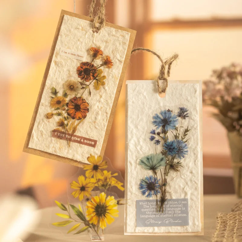 JIANQI 30 pcs Dried flower border PET Stickers Decorative handmade Scrapbooking Material Diary Album Craft Supplies