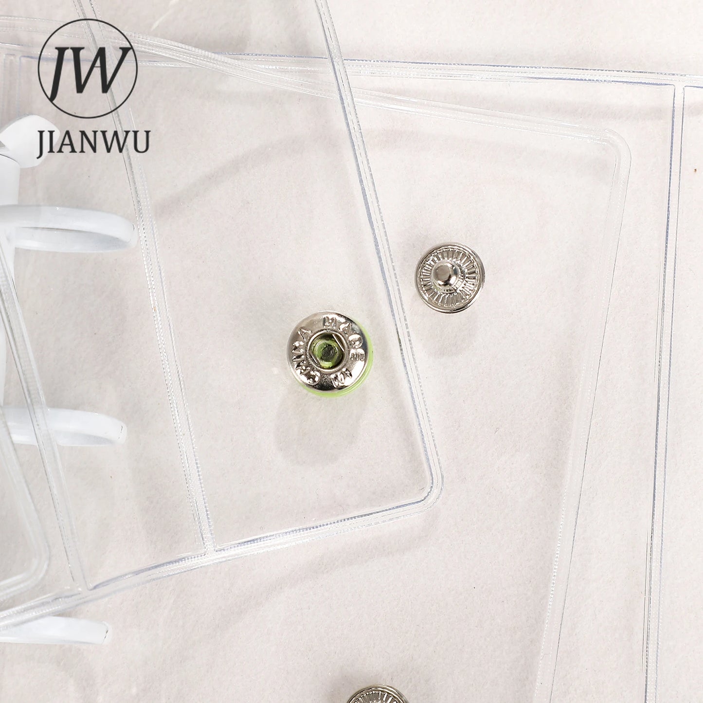 JIANWU Double Buckle A8Mini 3-hole Transparent Loose Leaf Material Storage Notebook Creative Journal Student Supplies Stationery