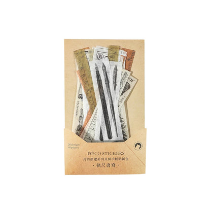 JIANQI 40 pcs Vintage Plant Ticket Stickers Diy Scrapbooking Material Junk Journal Stationery supplies Deco Background paper