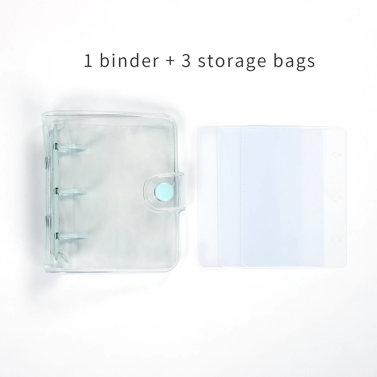 JIANWU Cute Mini 3 Ring Loose-leaf Book Transparent Portable Student Journal Binder Notebook Kawaii Stationery School Supplies