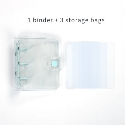 JIANWU Cute Mini 3 Ring Loose-leaf Book Transparent Portable Student Journal Binder Notebook Kawaii Stationery School Supplies