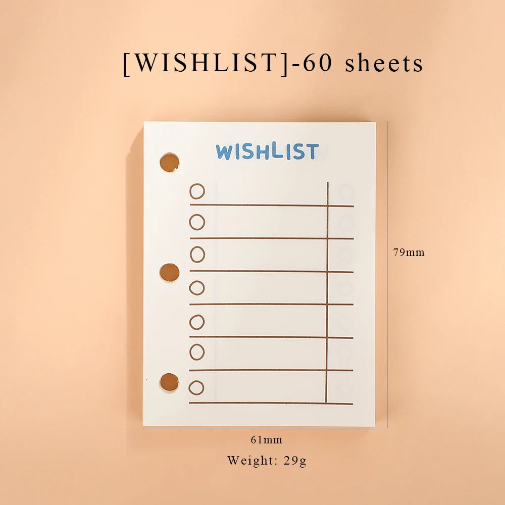 JIANWU Cute Mini 3 Ring Loose-leaf Book Transparent Portable Student Journal Binder Notebook Kawaii Stationery School Supplies