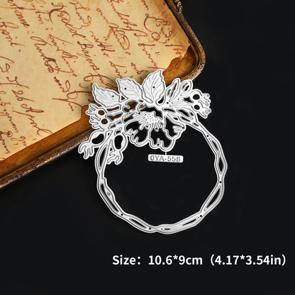 JIANWU Vintage Lace Flower Hollow Border Landscape Material Collage Knife Mold Creative DIY Journal Student Supplies Stationery