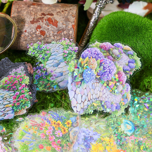 20pcs Plants Flowers Landscape PET Sticker natural scenery Junk Journal DIY Scrapbooking Supplies Collage Stationery Stickers