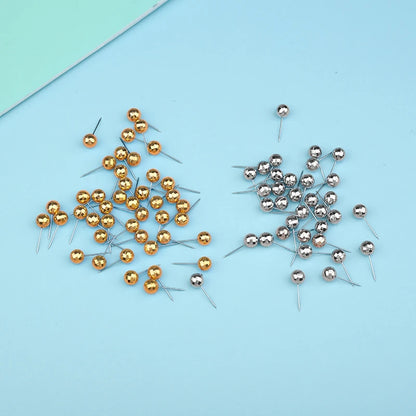 Portable DIY Round Metal Positioning Fixing Head Pins Needle DIY Clothing Sewing Crafts Accessories Bead Pin with Storage Box