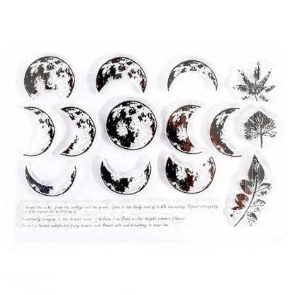JIANWU Minimalist Black White Transparent Stamp Creative Retro Scrapbooking Journal Decoration Silicone Seal Stationery Supplies