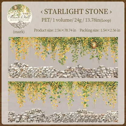 65mm*2m PET Plant Vine and stone wall tape Sticker Decorative collage Adhesive Diy Scrapbooking hand made Masking tape