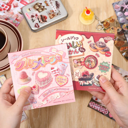 JIANQI 30 Sheets PET Die cut Stickers book Japanese cuisine Decorative handmade Scrapbooking Material Diary Album Craft Supplies