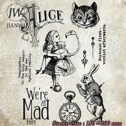 JIANWU Vintage Character English Text Material Collage Transparent Silicone Stamp Creative Journal Student Supplies Stationery