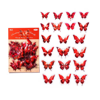 JIANQI 40pcs/pack PET Butterfly Stickers DIY Scrapbooking Collage Junk Journal Planner Decorative Materials Sticker Stationery