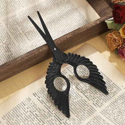 JIANWU  Vintage Crane Stainless Steel Scissors Cutting Tools Creative DIY Student Supplies Stationery