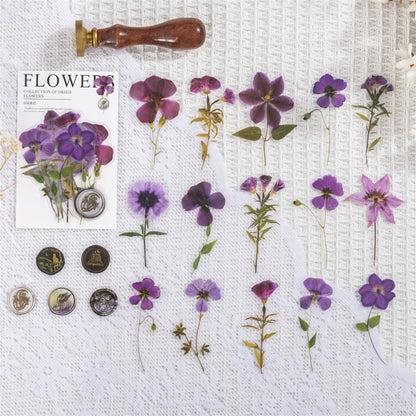 JIANQI 40pcs/pack Floral Stickers Kit Transparent PET Scrapbooking Materials DIY Junk Journal Aesthetics Sticker Stationary