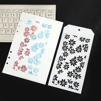 JIANWU Vintage Plant Flower Snowflake Halloween Christmas Material Embossed Stencil Masking Sheet Creative Journal Stationery