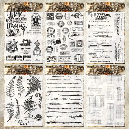 JIANWU Vintage Plant Landscaping Material Collage Transparent Silicone Stamp Creative DIY Journal Student Supplies Stationery