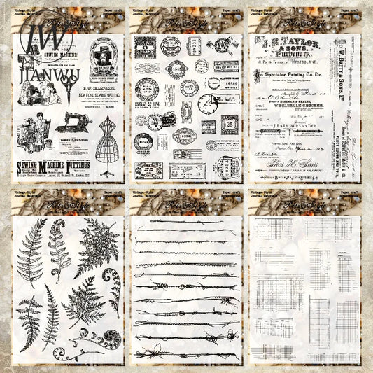 JIANWU Vintage Plant Landscaping Material Collage Transparent Silicone Stamp Creative DIY Journal Student Supplies Stationery