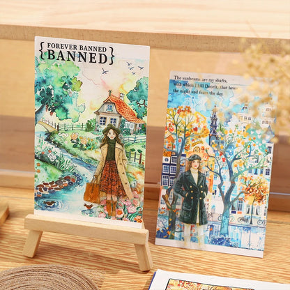 80mm*2m Four Seasons Landscape Tapes Collage Junk Journal DIY Scrapbooking School Supplies Aesthetics Decor Tapes Stickers