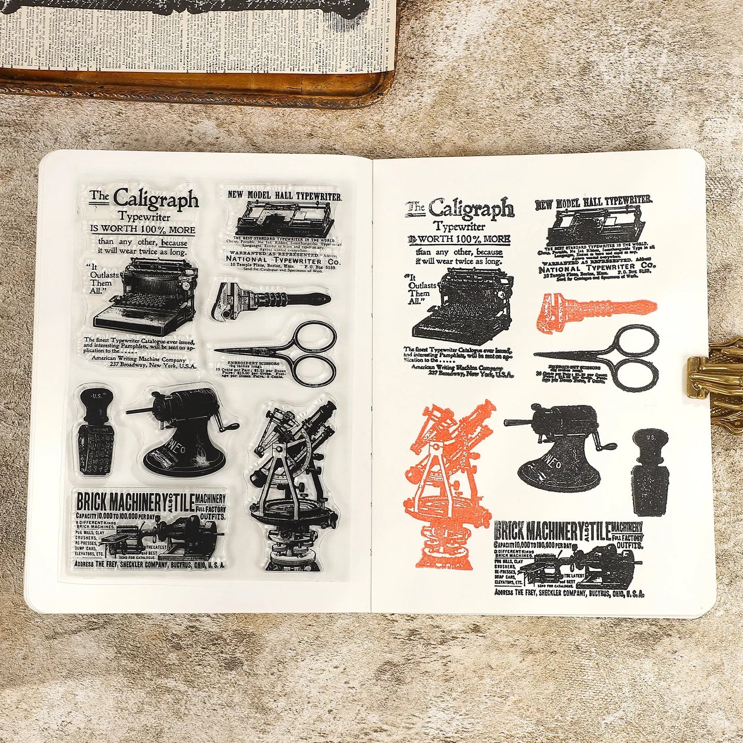 JIANWU Vintage Door Window Hot Air Balloon Material Collage Landscape Transparent Silicone Stamp Creative DIY Journal Stationery
