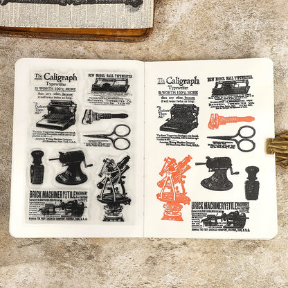 JIANWU Vintage Door Window Hot Air Balloon Material Collage Landscape Transparent Silicone Stamp Creative DIY Journal Stationery