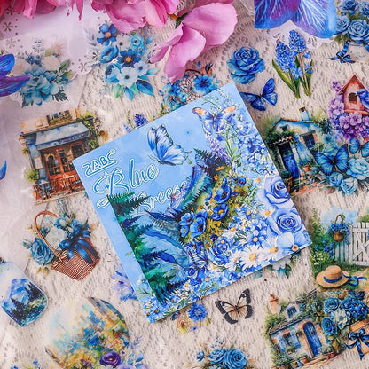 JIANQI 30 PCS square PET Stickers book Plants Flowers Scenery Decor handmade Scrapbooking Material Diary Album Craft Supplies