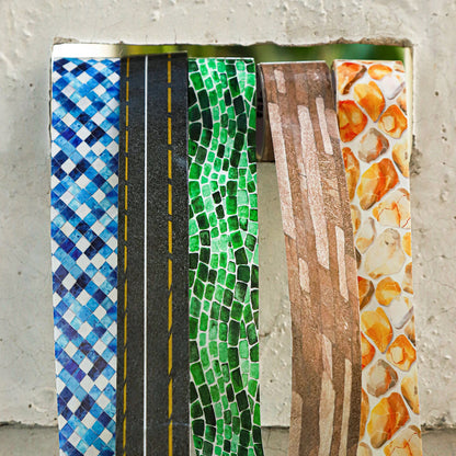 JIANQI 25mm*2m Paper Tapes Stone wall path DIY Scrapbooking Decor Photo Album Collage Junk Journal Materials Aesthetics Tape