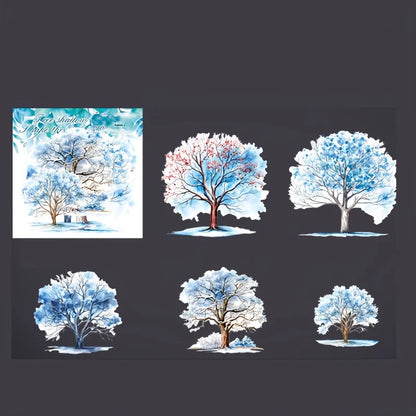 10 pcs/pack Tree and wood landscaping Stickers Label Diary Planner junk journal Decorative Scrapbooking DIY Craft Sticker