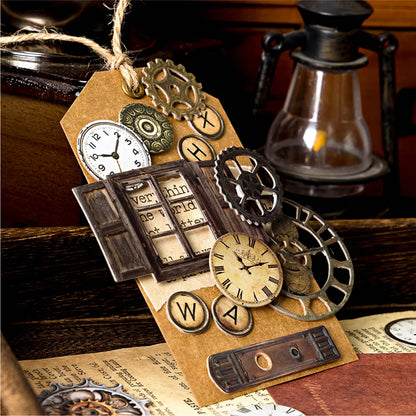 2pcs 3D Stereoscopic Die cut Stickers Bronze Museum Theme Decorative handmade Scrapbooking Material Diary Album Craft Supplies