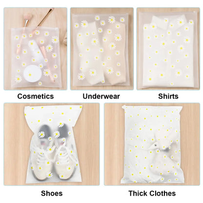 10 Pack Travel Storage Bags for Clothes, Clear Reusable Bags Plastic Ziplock Bags  Luggage Organizer Pouch for Clothes Towels