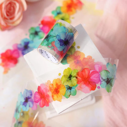 JIANQI 50mm*2m PET Rainbow Blending Tapes DIY Scrapbooking Decor Photo Album Collage Journalling Materials Aesthetics Stickers