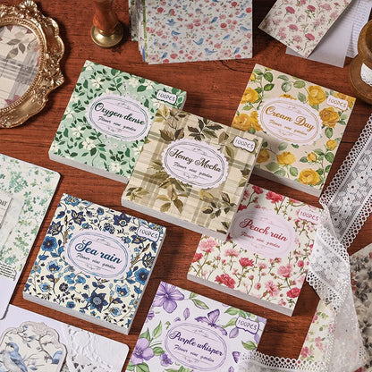 100pcs Vintage Paper Multi Style Deco Retro Stationery Supplies Writing Paper Junk Journal Label Scrapbooking Material Supplies