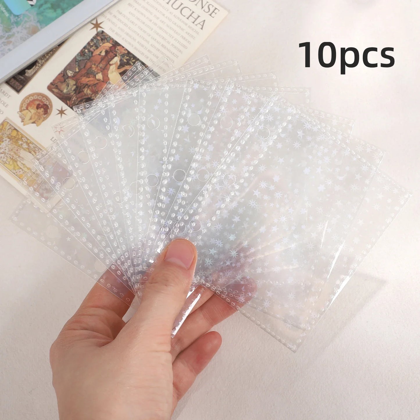JIANWU Double Buckle A8Mini 3-hole Transparent Loose Leaf Material Storage Notebook Creative Journal Student Supplies Stationery