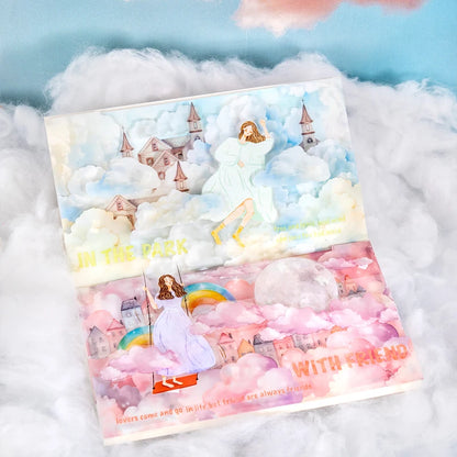 JIANQI 45mm*2m Ins Transparent PET Tapes Rainbow clouds DIY Scrapbooking Collage Stationery Decor Journalling Materials Tapes