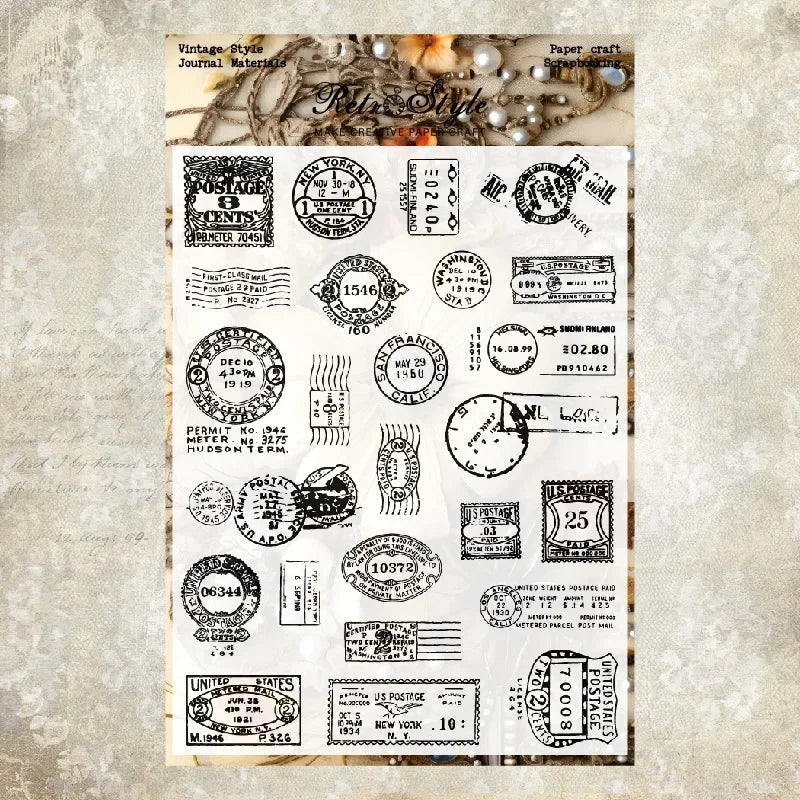 JIANWU Vintage Plant Landscaping Material Collage Transparent Silicone Stamp Creative DIY Journal Student Supplies Stationery